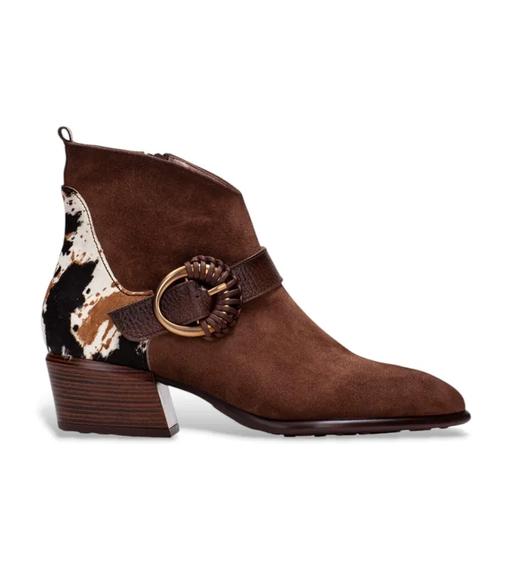 Hispanitas para mujer. ZPI254256 Botines de Piel Verona marrón (36), 3 a 5cm, Cremallera, Casual