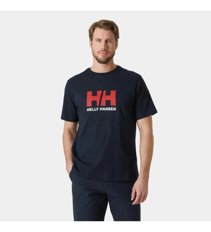 Helly Hansen para hombre. 54596 Camiseta Logo 3.0 marino (M), Casual, Algodón, Manga corta