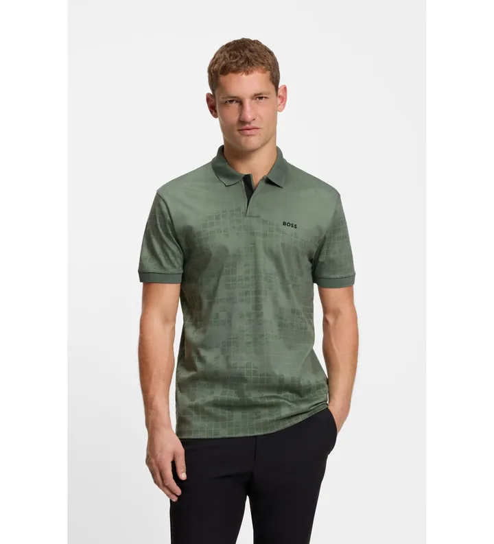 BOSS para hombre. 50548325 Polo Clash PLKT verde (L), Casual, Poliéster, Manga corta