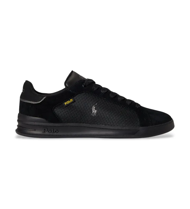 Polo Ralph Lauren para hombre. 809P07160001 Zapatillas de Piel Utility negro (40), Plano, Cordones, Casual