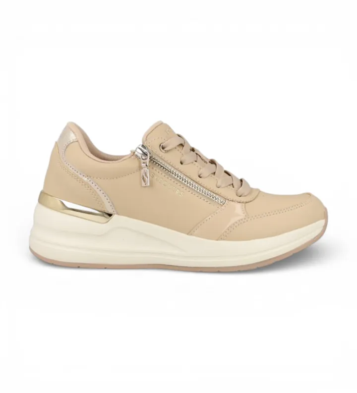 Skechers para mujer. 177341 Zapatillas Billion 2 beige (36), Plano, Cordones, Casual
