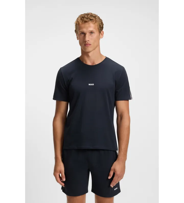 BOSS para hombre. 50545930 Camiseta Unique marino (L), Casual, Algodón, Manga corta