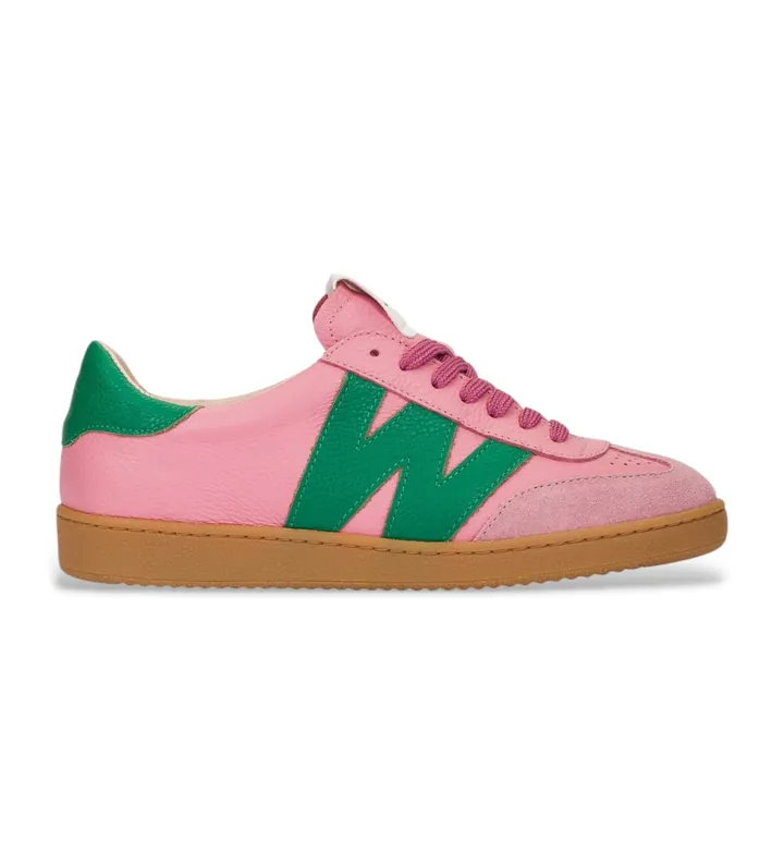 Wonders para mujer. AP-2001 Zapatillas de piel Nubia 01 rosa (37), Plano, Cordones, Casual