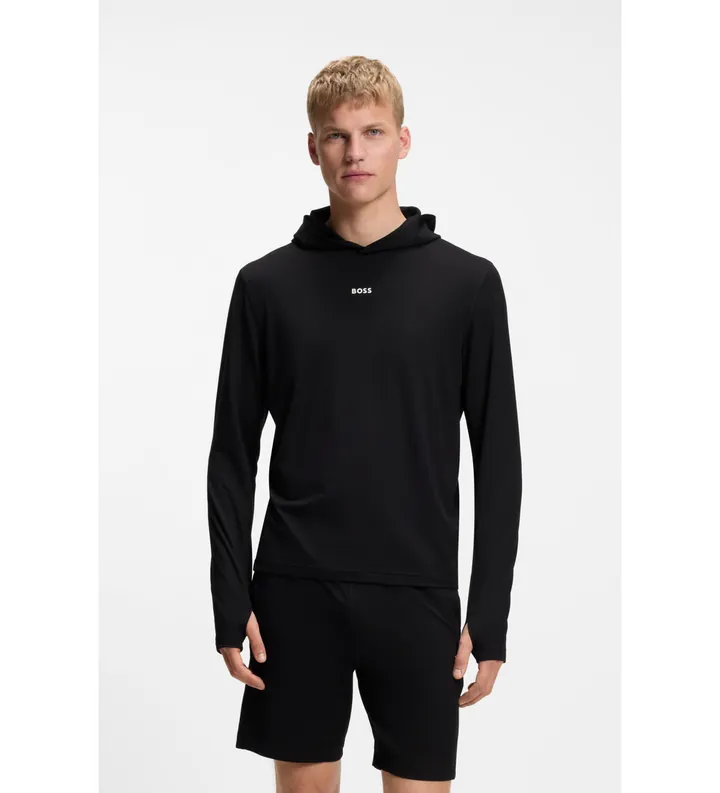 BOSS para hombre. 50564509 Sudadera SW Active HD negro (L), Casual, Deportivo, Poliéster