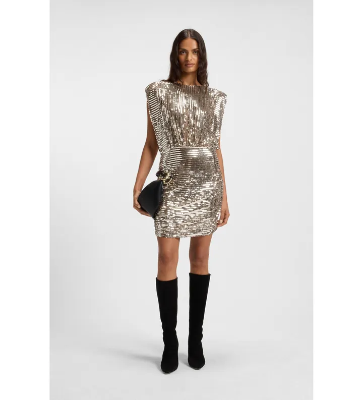 BOSS para mujer. 50548317 Vestido Dillana dorado (36), Fiesta, Poliéster