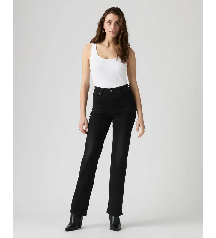 Levi's para mujer. 008SY-0000 Jeans 723 High Rise Straight negro (25/30), Casual, Algodón, Denim