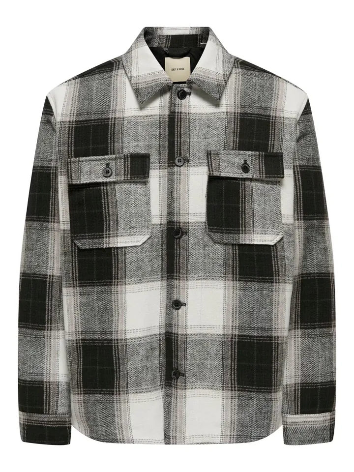 Only & Sons Chaqueta de entretiempo 'ONSZack' negro / blanco