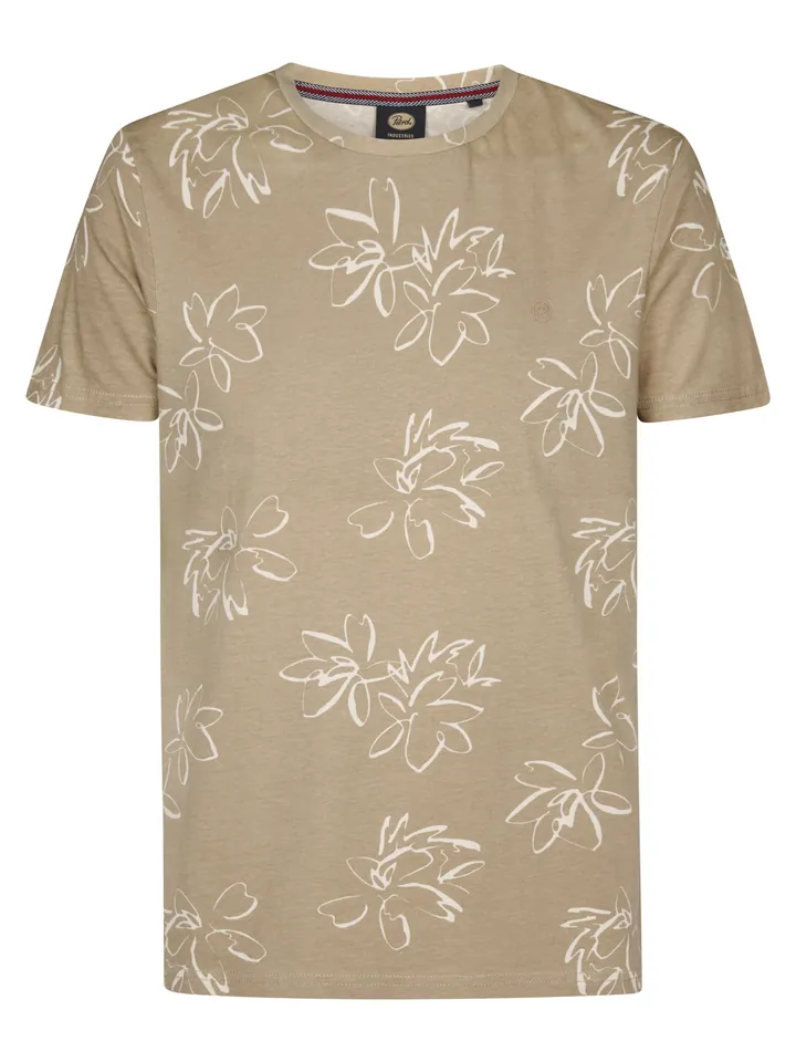 Petrol Industries Camiseta 'Grafito' beige / blanco
