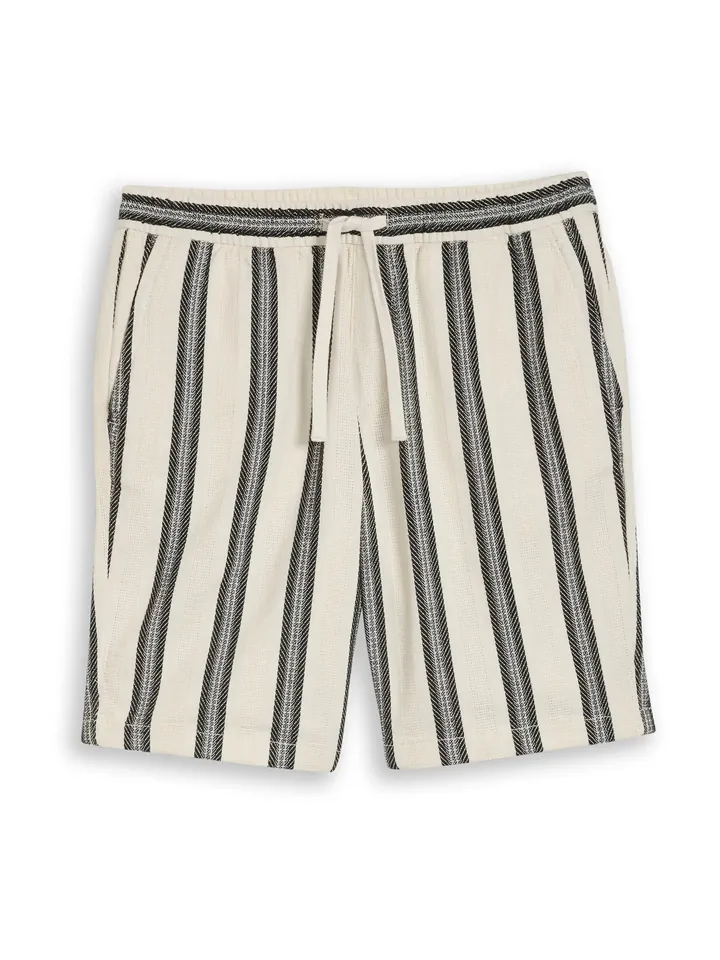 TOM TAILOR DENIM Pantalón negro / offwhite