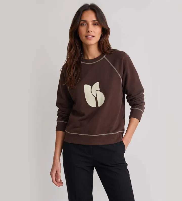 BA&SH para mujer. 1H26BART Sudadera Bart marrón (36), Casual, Algodón