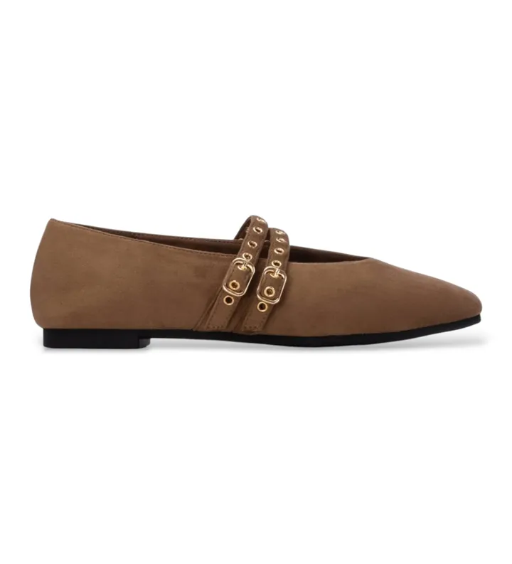Xti para mujer. 14640503-TAUPE Bailarinas 146405 marrón (35), Plano, Hebilla, Casual