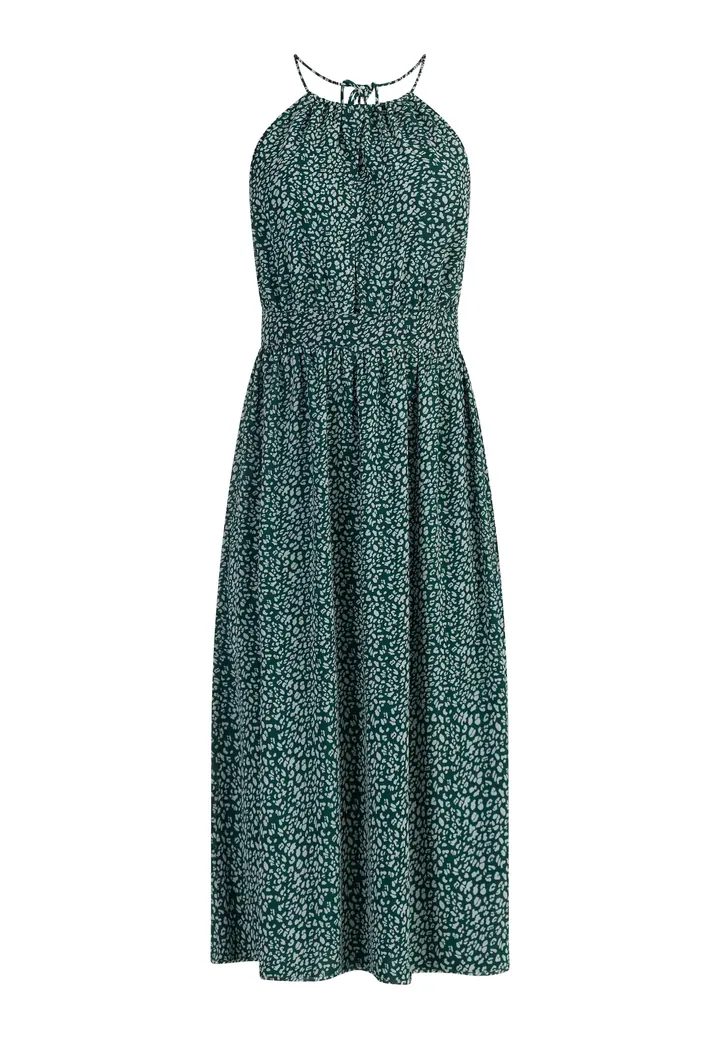 faina Vestido de verano verde oscuro / offwhite