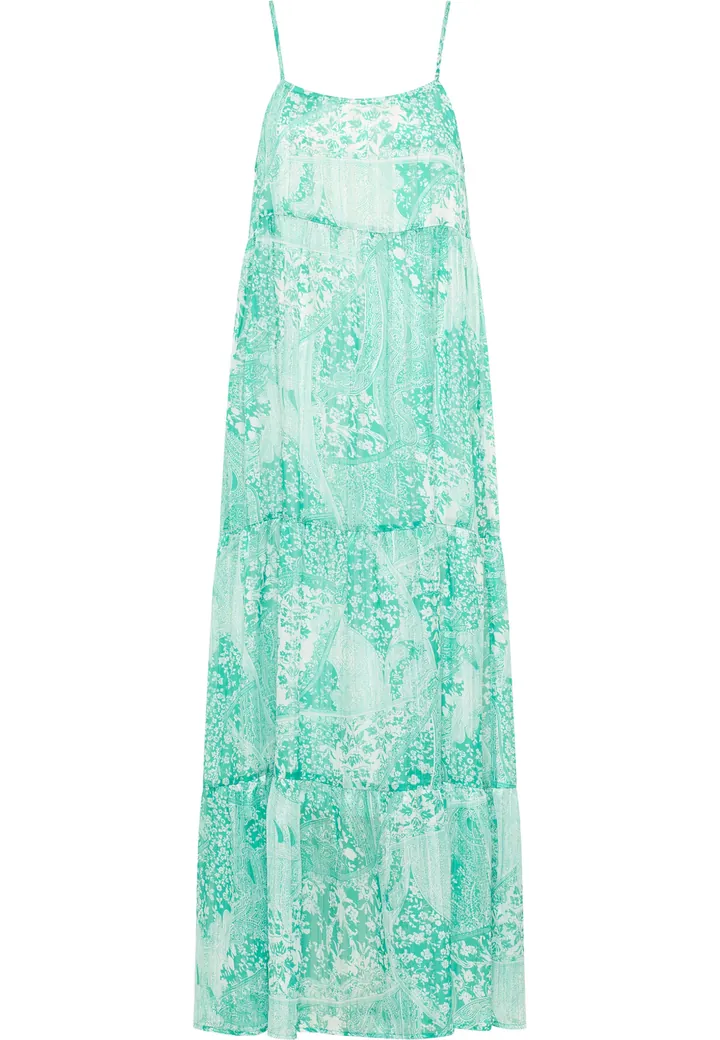 IZIA Vestido de verano jade / blanco