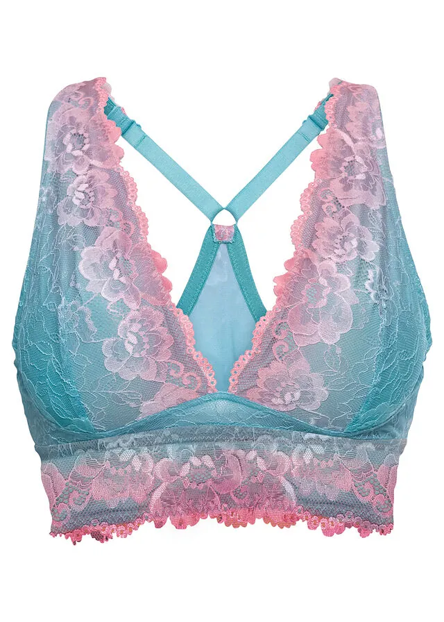 Bustier con encaje delicado con degradado cromático