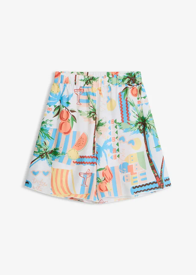 Shorts de playa de mezcla de viscosa fluida