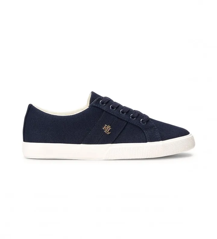 Lauren Ralph Lauren para mujer. 802804598002 Deportivas de loneta Janson II marino (35.5), Tela, Plano, Cordones, Casual