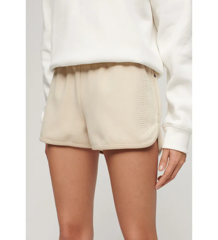 Superdry para mujer. W7110417A Pantalón Corto Sports Tech Racer beige (L), Casual, Poliéster