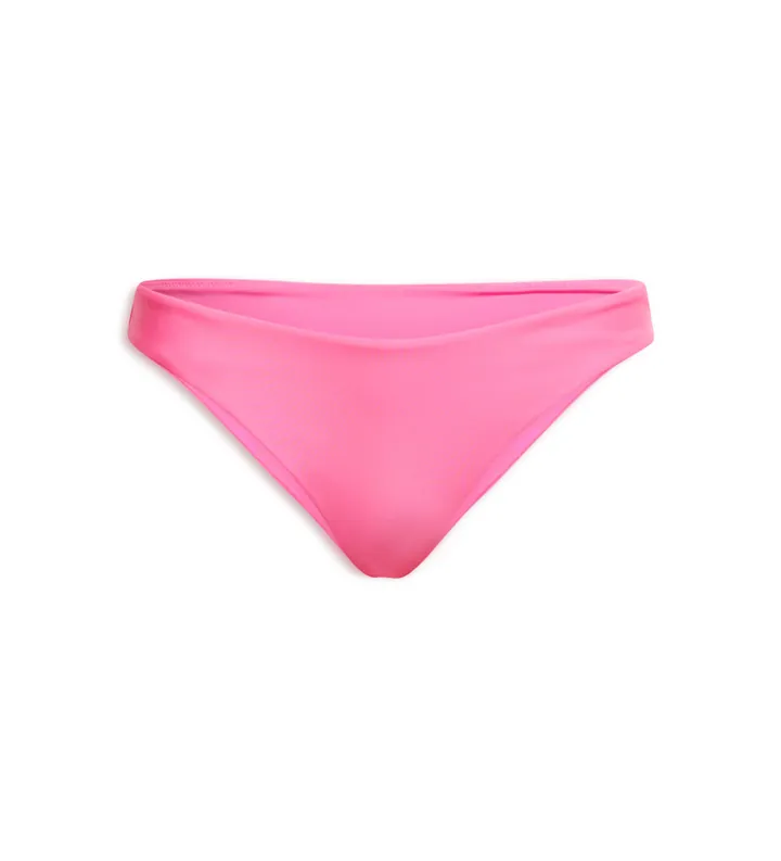 Superdry para mujer. W3010387A Braguita de bikini brasileña con logo rosa (L), Beachwear, Poliéster Reciclado, Sostenible