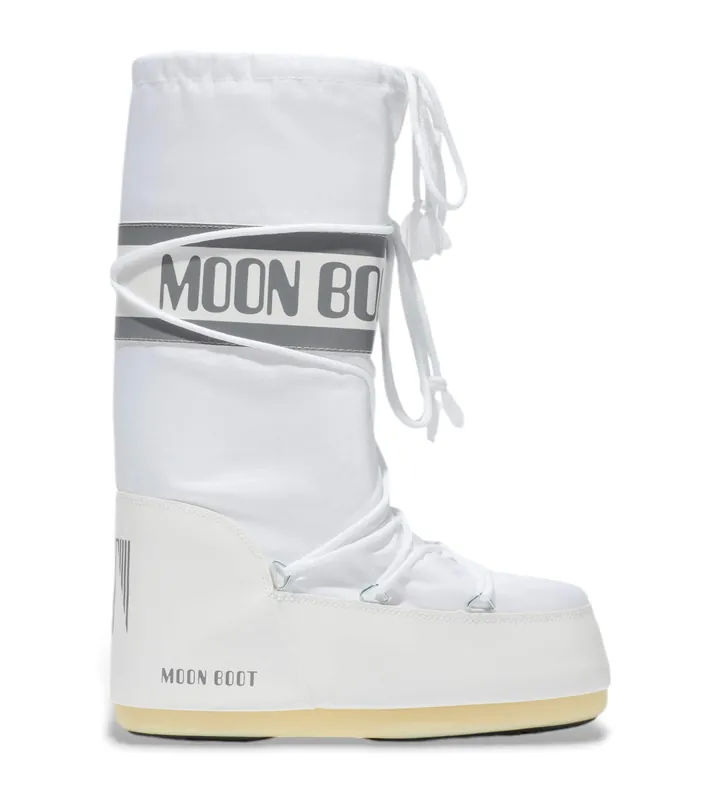 Moon Boot para mujer. 80D1400440 Botas Icon Nylon blanco (39/41), Plano, Ninguno, Casual, Nieve