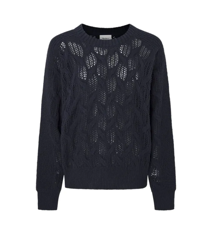 Pepe Jeans para mujer. PL702201 Jersey Hedra marino (L), Casual, Algodón, Sostenible