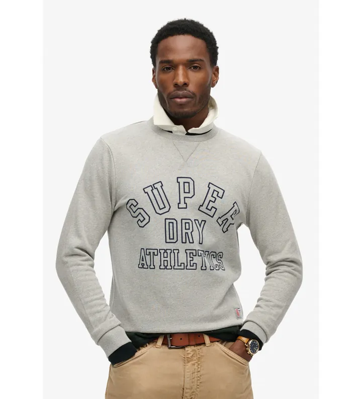Superdry para hombre. M2013965A Sudadera estampada Athletic gris (M), Casual, Algodón