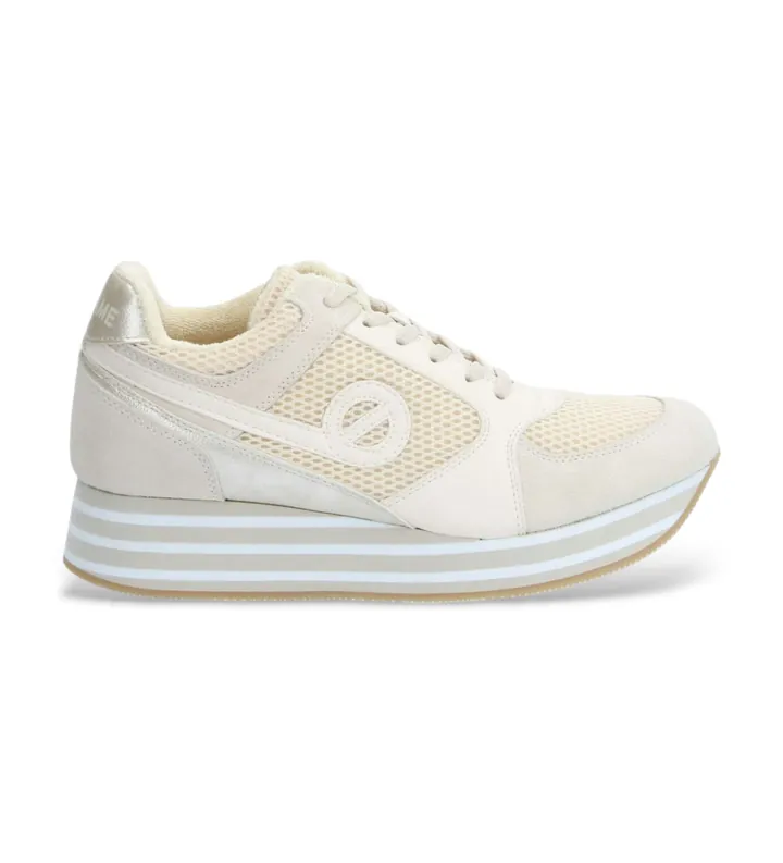 NO NAME para mujer. KNHAMSP Zapatillas de piel Parko Jogger beige (38), Plano, Casual