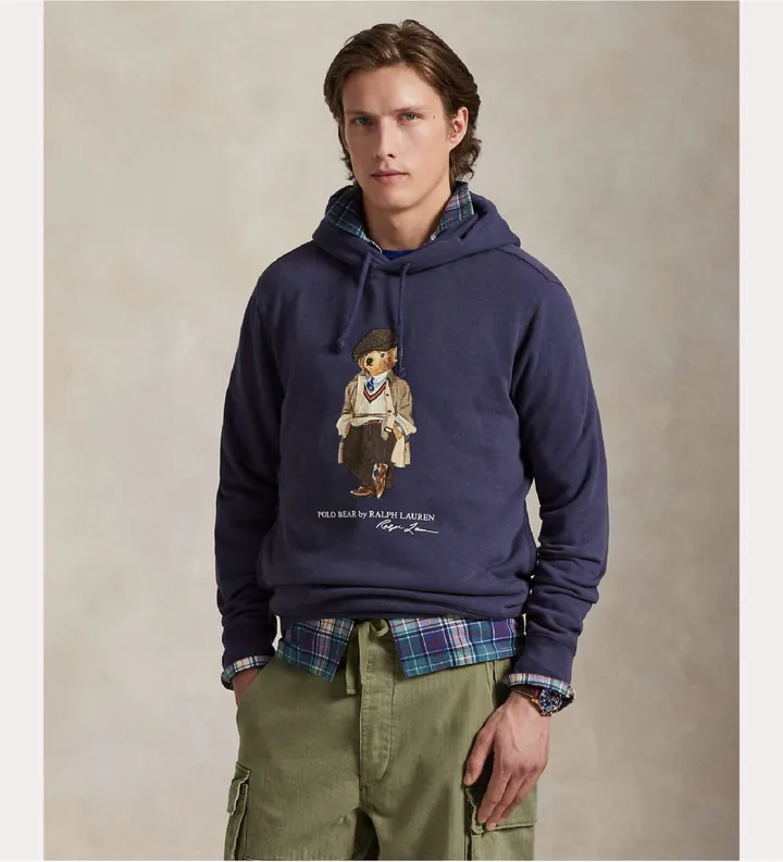 Polo Ralph Lauren para hombre. 710980314001 Sudadera Polo Bear azul (XS), Casual, Algodón