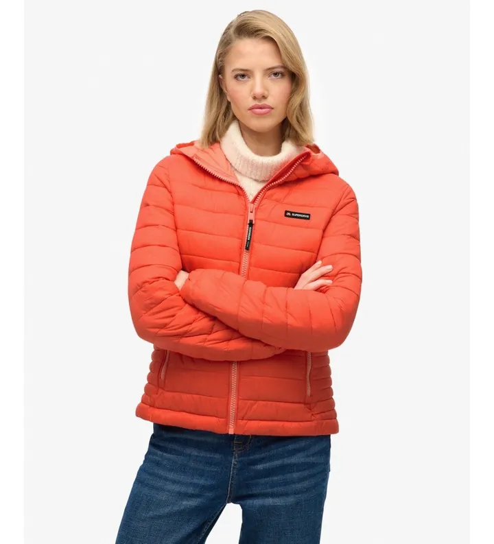 Superdry para mujer. W5011970A Chaqueta acolchada Fuji Lite coral (M), Casual, Poliéster