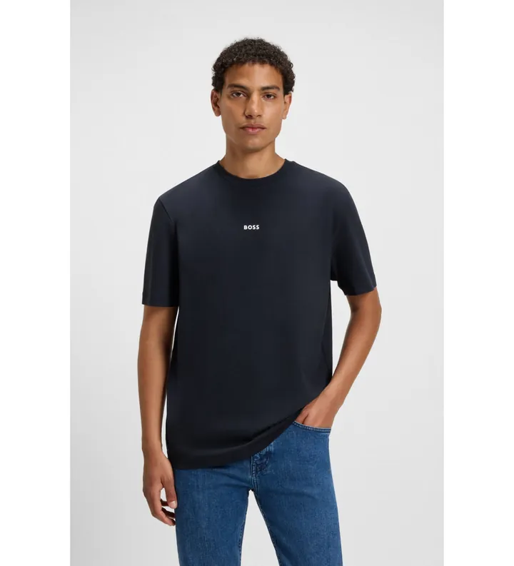 BOSS para hombre. 50473278 Camiseta Chup marino (L), Casual, Algodón, Manga corta