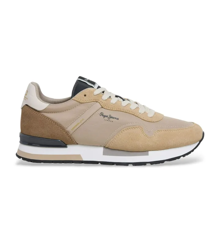 Pepe Jeans para hombre. PMS400037 Zapatillas Hailon Basic beige (41), Tela, Plano, Cordones, Casual