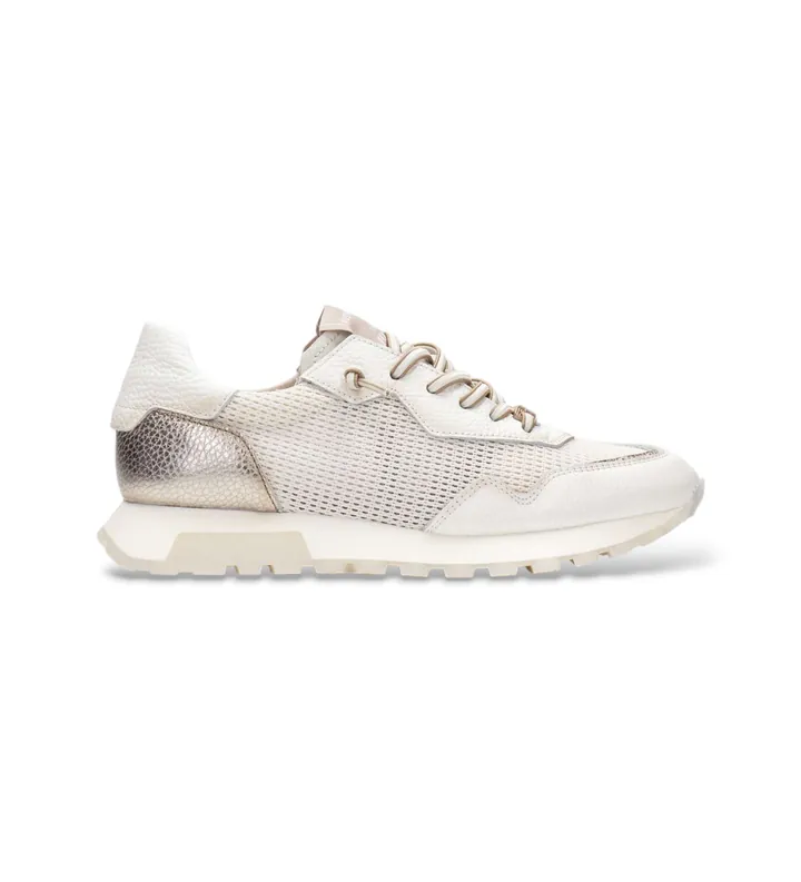 Hispanitas para mujer. HV264825 Zapatillas Oregon blanco roto (36), Piel, Plano, Cordones, Casual
