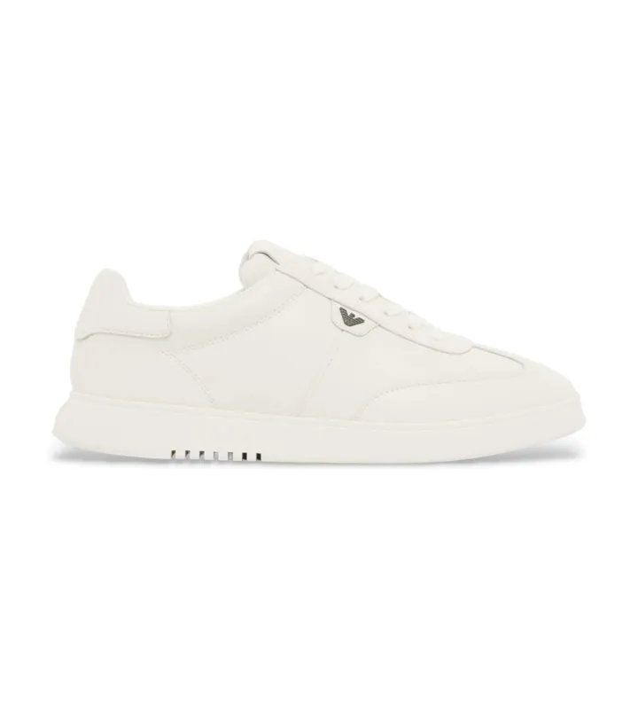 Emporio Armani para hombre. EM003062_AF20004 Zapatillas de Piel Águila blanco roto (41), Plano, Cordones, Casual