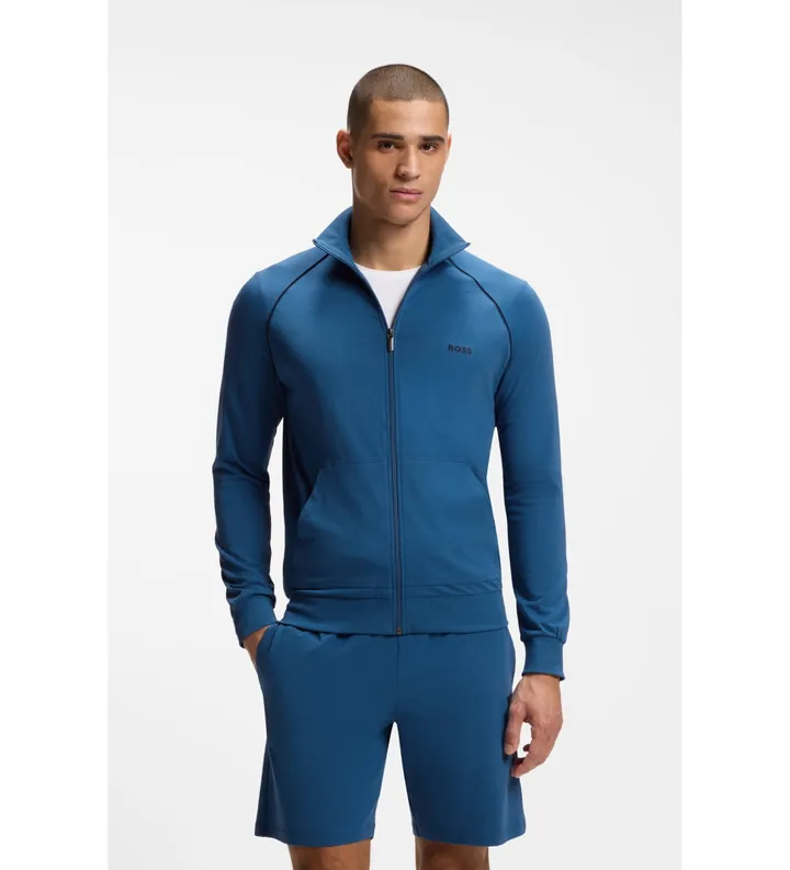 BOSS para hombre. 50515307 Chaqueta Algodón Elástico azul (L), Casual, Manga larga