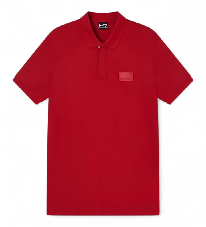 EA7 para hombre. 7M001360_AF13862 Polo Lux Identity rojo (3XL), Casual, Lino, Manga corta