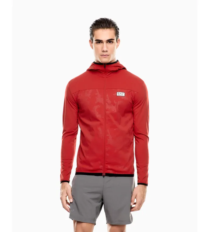 EA7 para hombre. 7M001625_AF13534 Chubasquero vigor7 rojo (3XL), Deportivo, Poliamida
