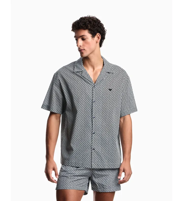 Emporio Armani para hombre. EM000593_AF20439 Camisa Mix marino (L), Casual, Algodón, Manga corta