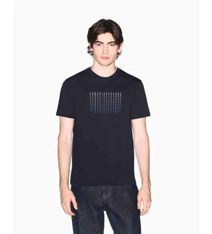 A|X Armani Exchange para hombre. XM002519AF10334UB101 Camiseta Slim Fit marino (L), Casual, Algodón, Manga corta