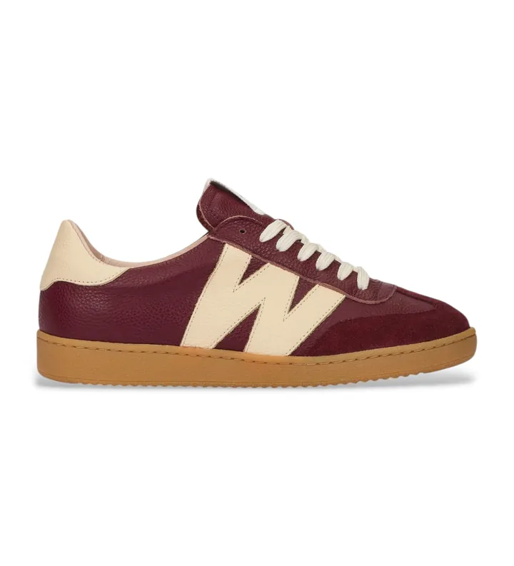 Wonders para mujer. AP-2001 Zapatillas de piel Nubia 01 granate (37), Plano, Cordones, Casual