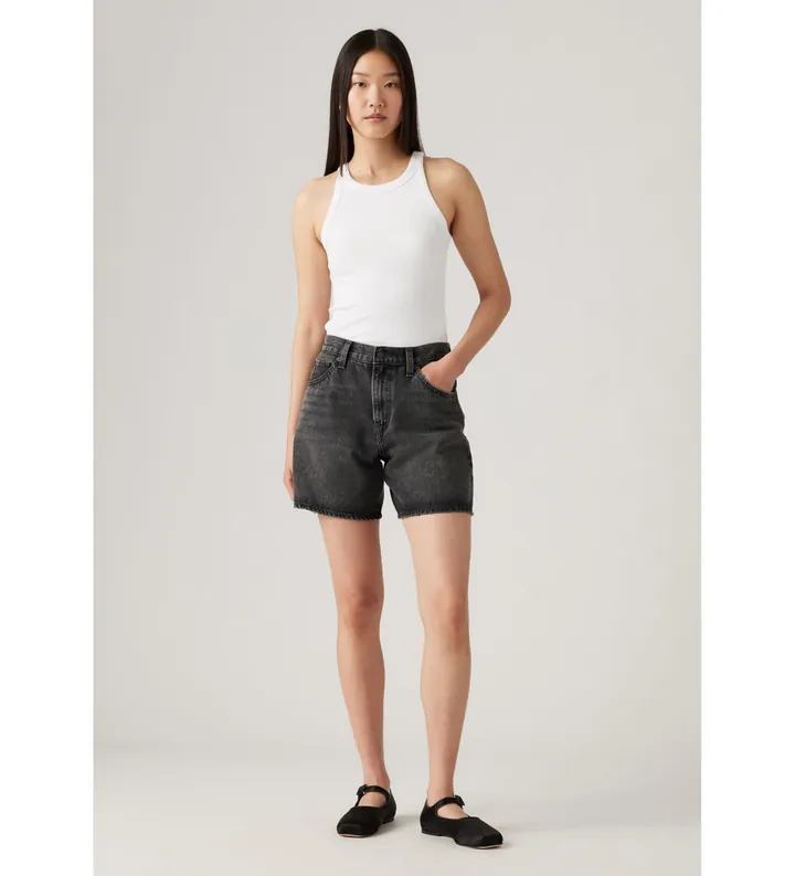 Levi's para mujer. A9311-0003 Shorts High Rise Baggy negro (34), Casual, Algodón