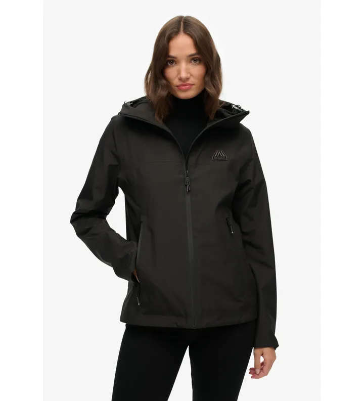 Superdry para mujer. W5011988A Chaqueta Impermeable negro (L), Casual, Poliéster