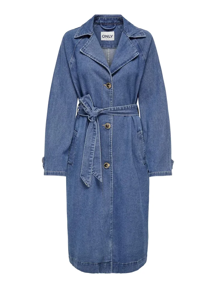 ONLY Abrigo de entretiempo azul denim