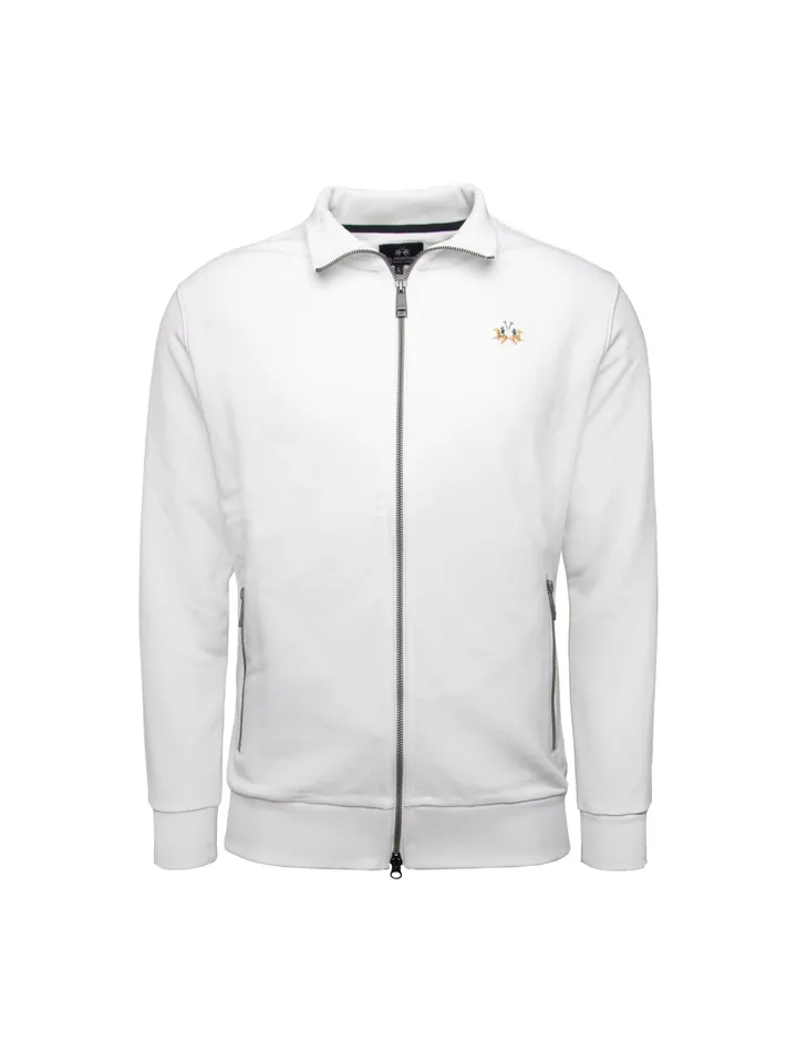 La Martina Sudadera con cremallera 'MAF004' blanco