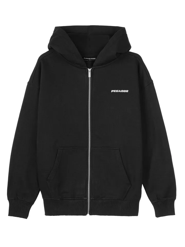 Pegador Sudadera con cremallera 'CLARITA'  negro / blanco