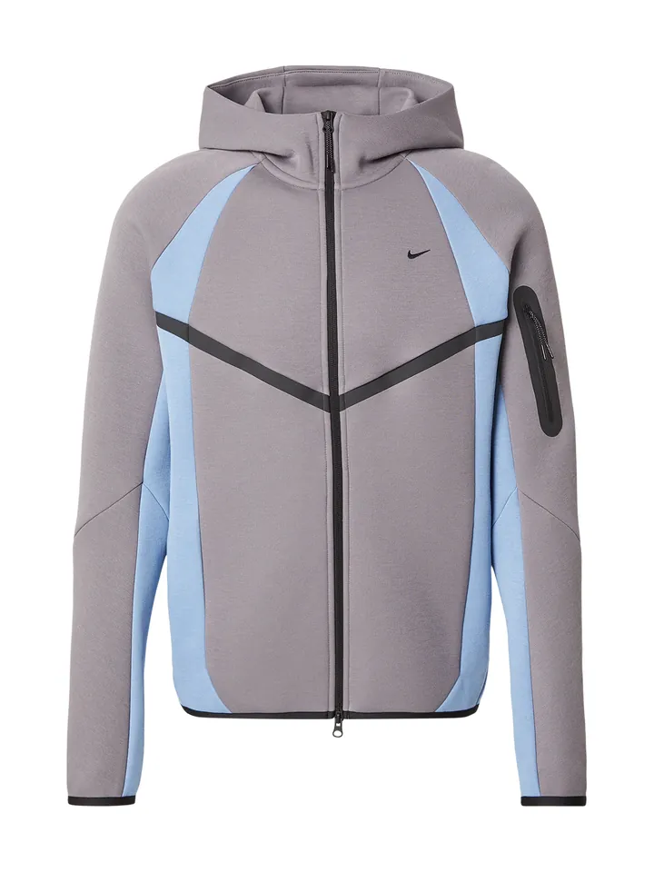 Nike Sportswear Sudadera con cremallera 'TECH FLC PRO' azul cielo / gris / negro