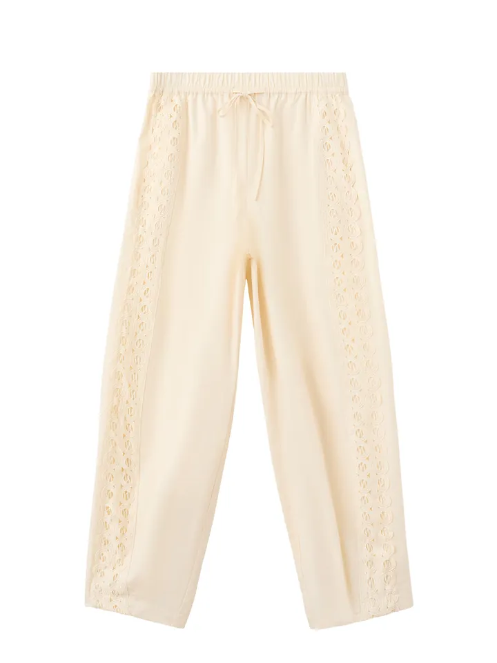 MANGO Pantalón 'Paola' crema