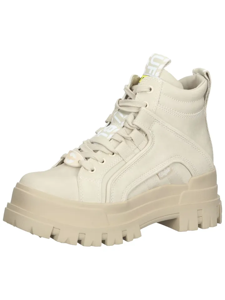 BUFFALO Botines con cordones 'Aspha' crema / amarillo / blanco