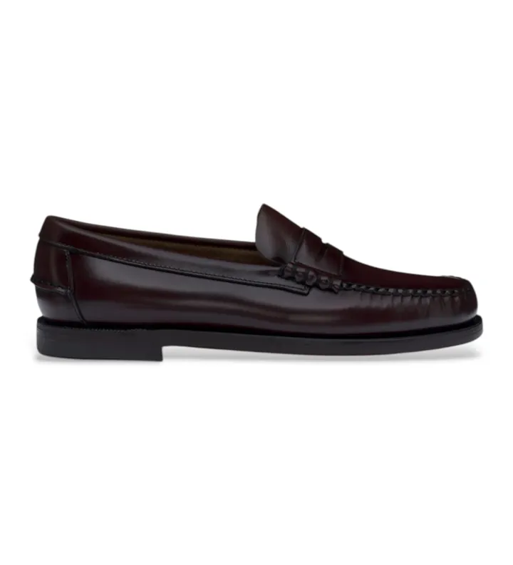 Sebago para mujer. 7001530 Mocasines de Piel Classic Dan marrón burdeos (36), Plano, 1 a 3cm, Ninguno, Casual, Fiesta, Clásico