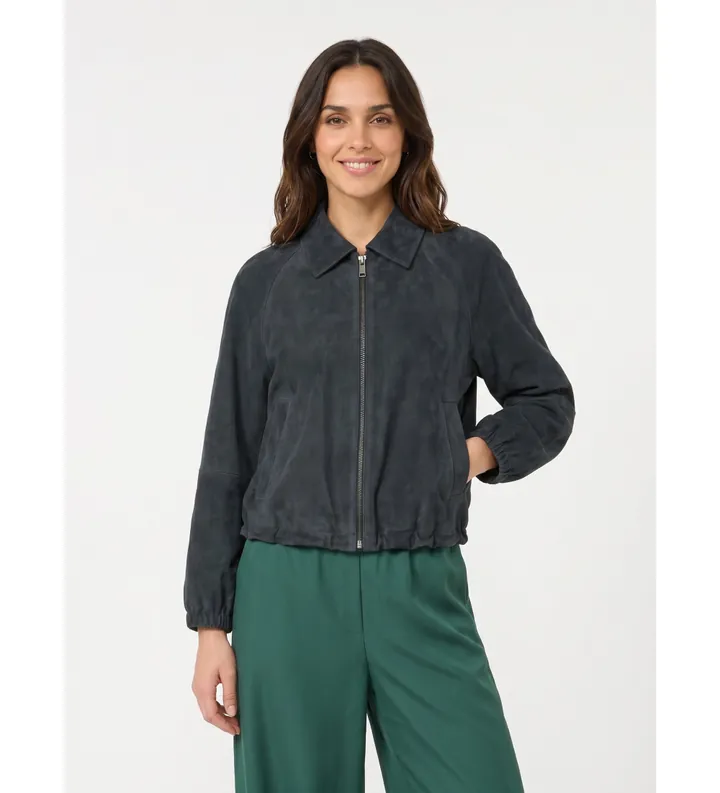 Weekend Max Mara para mujer. 2625446011650 Chaqueta de Cuero Zuppa marino (36), Casual, Piel