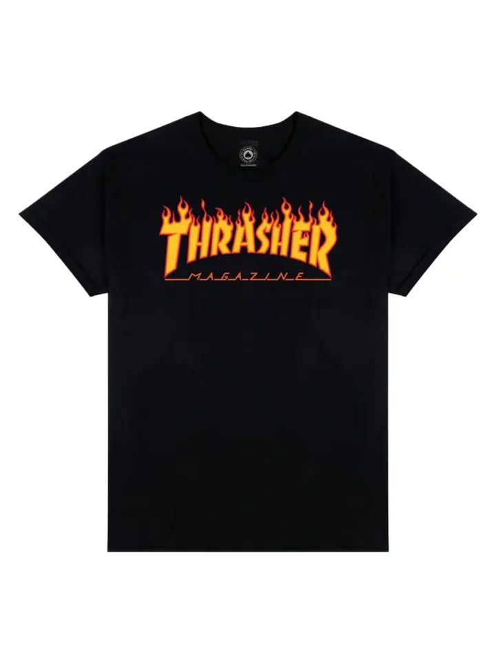 THRASHER Camiseta 'FLAME' negro
