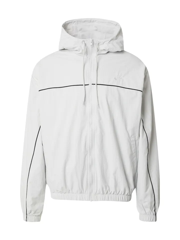 Nike Sportswear Chaqueta de entretiempo 'CLUB ATHLETE' gris claro / negro